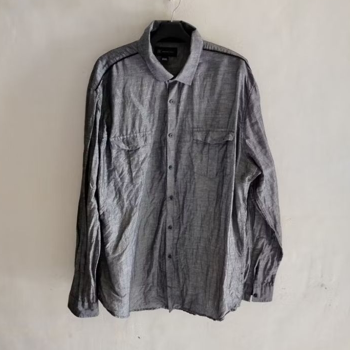 Kemeja LINEN Pria  BIG SIZE jumbo DOUBLE POCKET inc Bahan Linen Nyaman untuk Penggunaan Sehari-hari