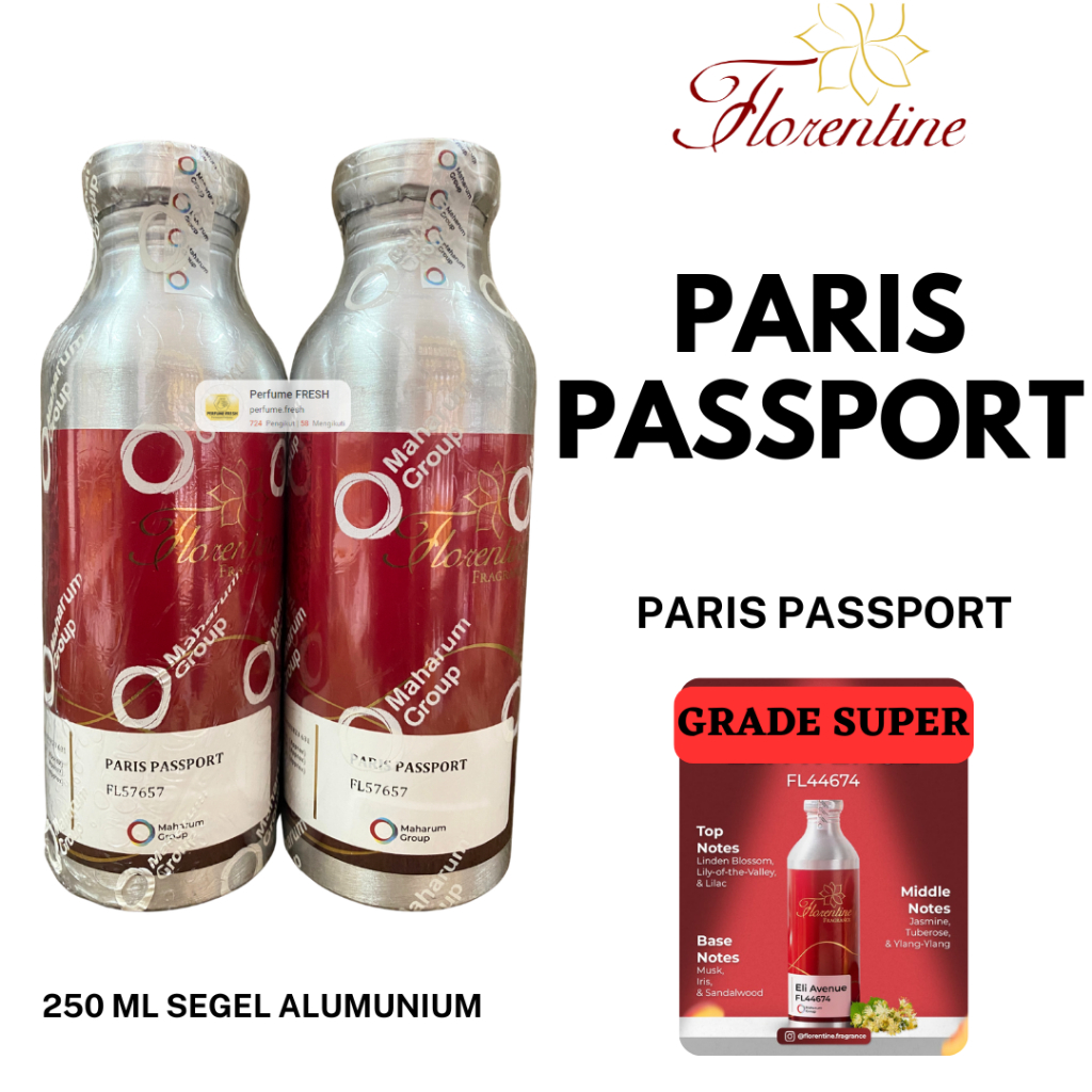 Bibit Parfum PARIS PASSPORT ( 250 ML SEGEL Alumunium ) FLORENTINE FAX