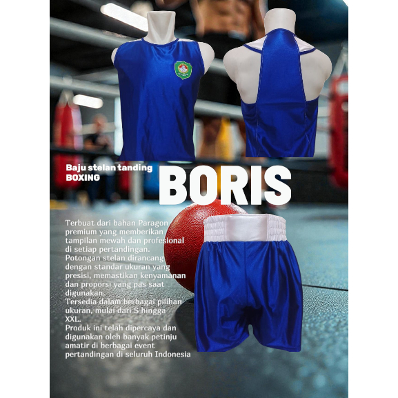 Baju Tanding Tinju Boxing Setelan Model NK bahan dry fit paragon
