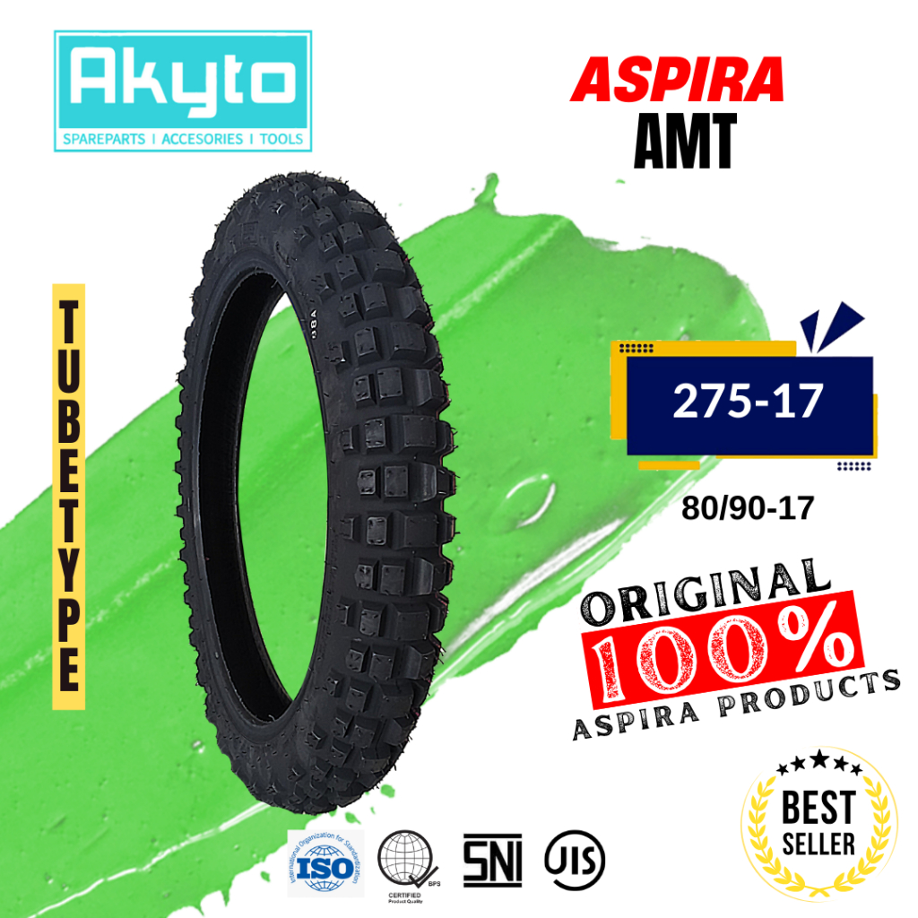 ASPIRA AMT 275-17 / BAN TAHU RING 17 / BAN MOTOR BEBEK OFFROAD NON TUBELESS TUBETYPE (80/90-17)