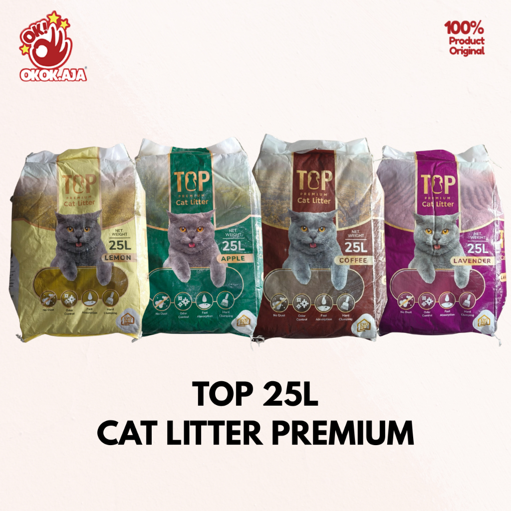 Pasir Kucing Gumpal Wangi TOP 20kg - Pasir Kucing 25L murah (EKSPEDISI)