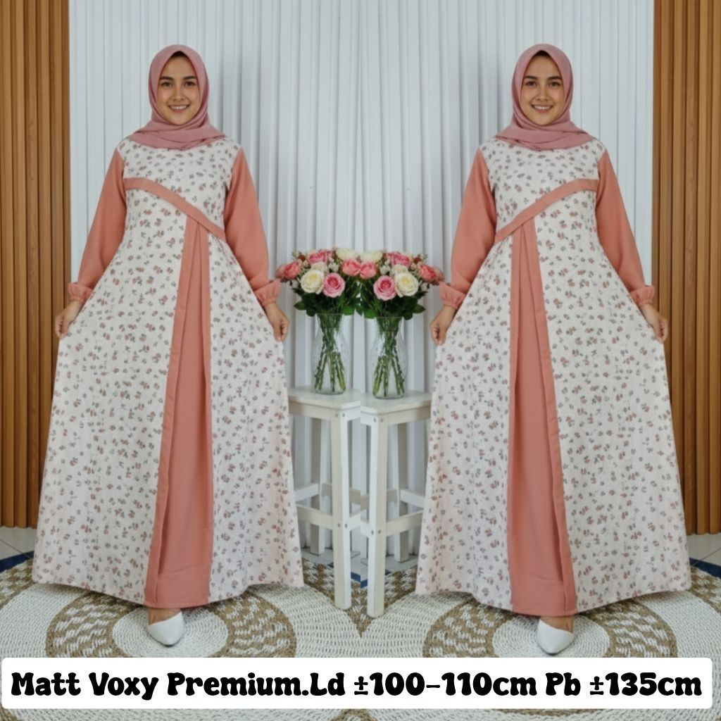 GAMIS VOXY Bunga / Gamis Wanita Voxy Mayung / Gamis Voxy Bunga Tali Samping