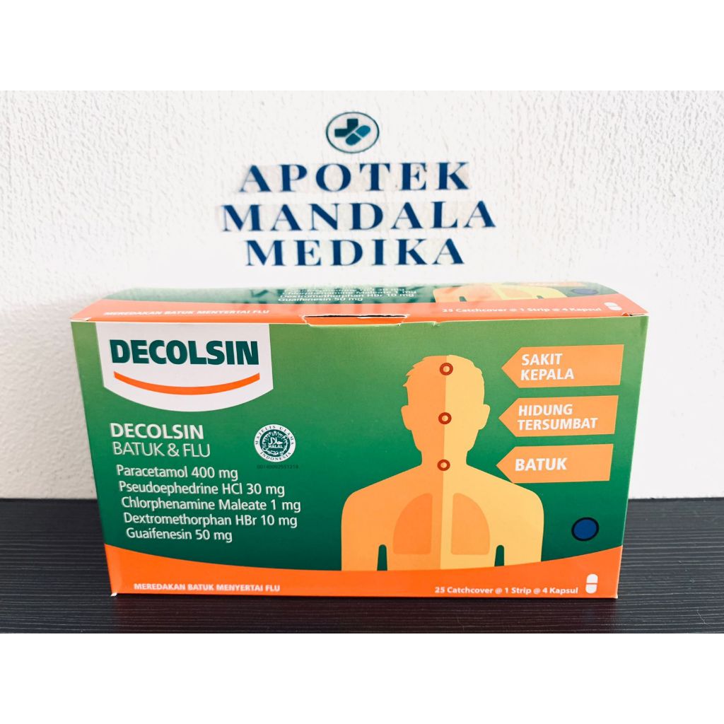 Decolsin 4 Kapsul - Obat Flu dan Demam dengan Paracetamol, Chlorpheniramine, Dextromethorphan
