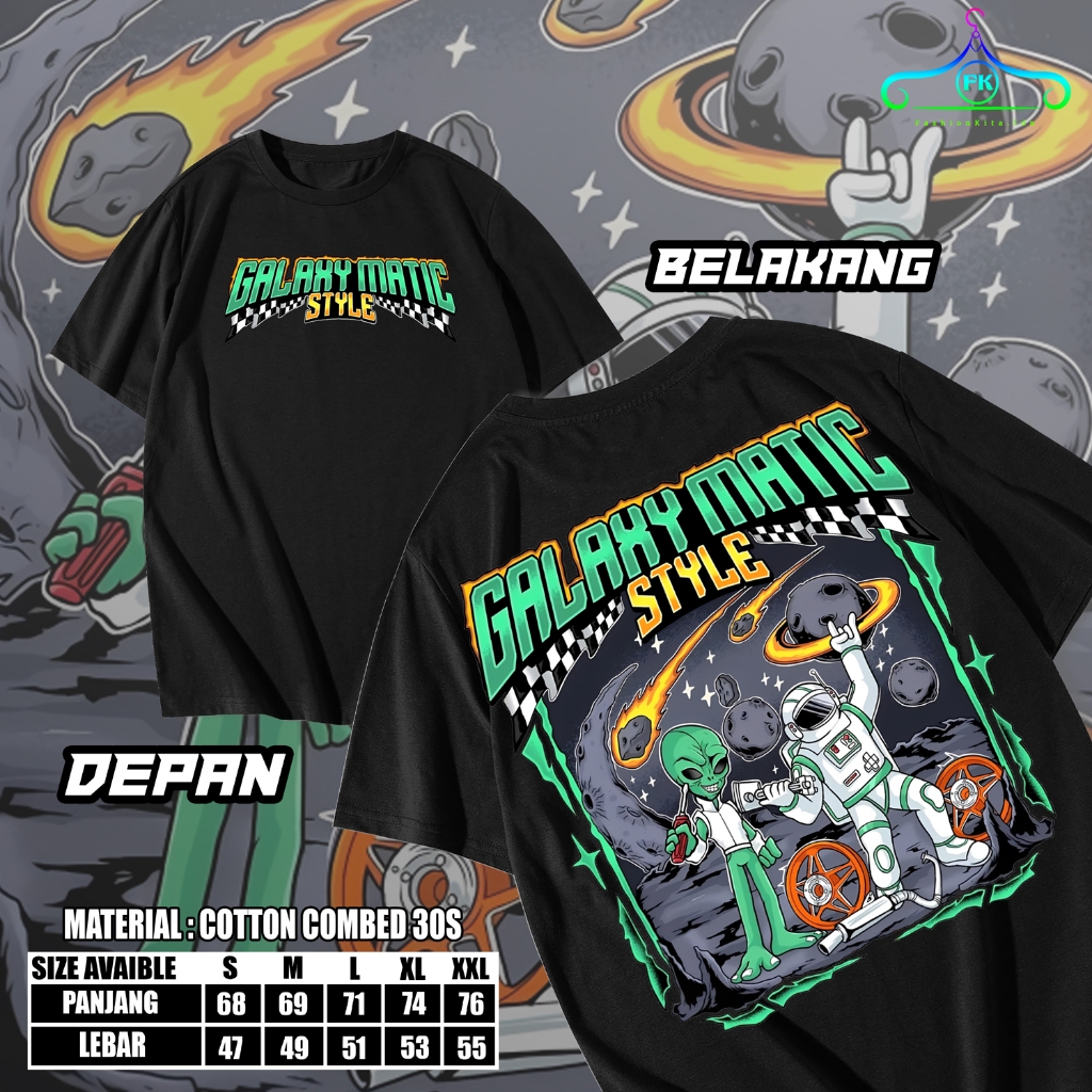 Kaos Racing Galaxy Matic Style - Baju Distro Standar Kirian Motor Matic Gank - T-shirt Cotton Combed