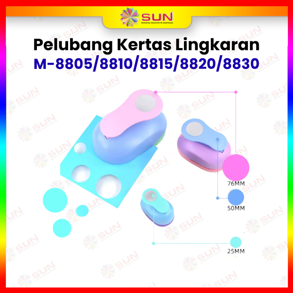Plong Pembolong Pelubang Kertas Lingkaran SUN - JOURNEY DIY Circle Puncher M 8805 16 / / M 8810 25 /
