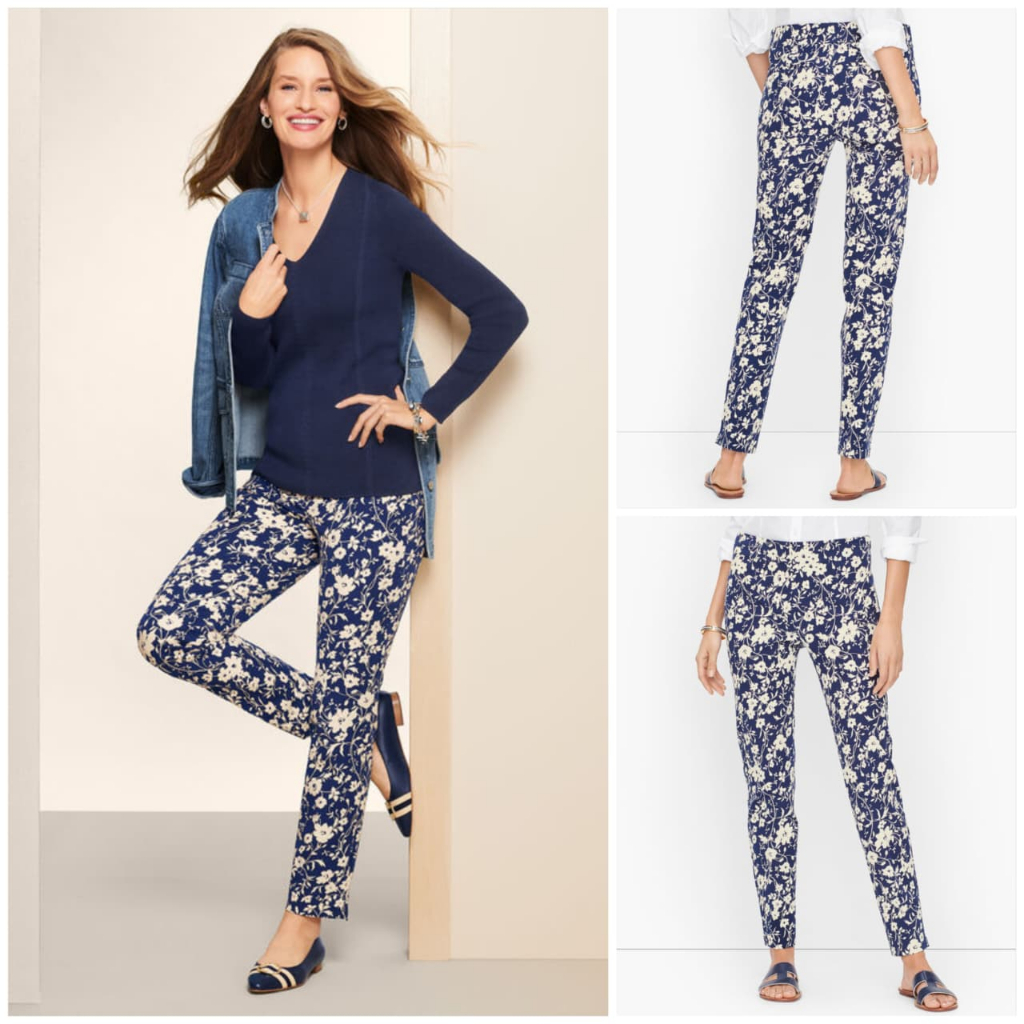 Celana Talbots Chatham Ankle Pants Petal and Dot Print Pants