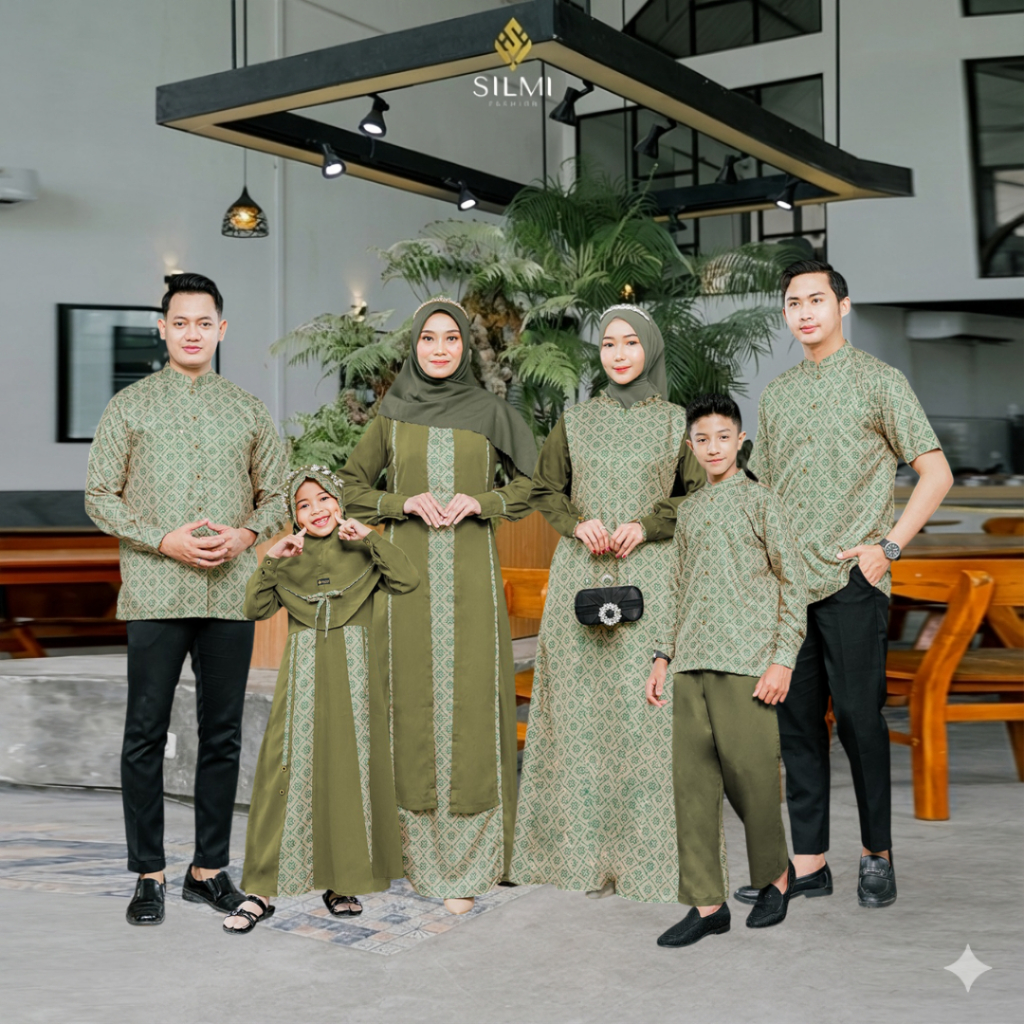 SARIMBIT SILMI TERBARU AZURA FAMILY GREEN GOLDEN LEAF LEBARAN 2026 || BAJU PAKAIAN BUSANA MUSLIM COU
