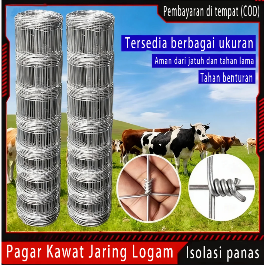 Jaring kandang ayam, jaring berkekuatan tinggi, pagar simpul/pagar jala (panjang 30m/50m), pagar keb