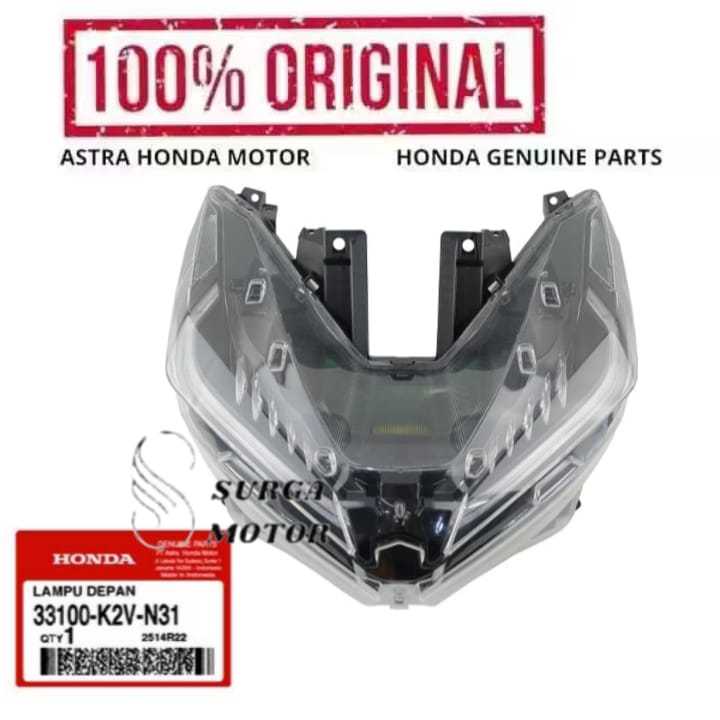 Reflektor Lampu Depan Motor  Vario 125 eSP K2V 2022 2023 2024 2025 33100K2VN31 33100-K2V-N31 Light A