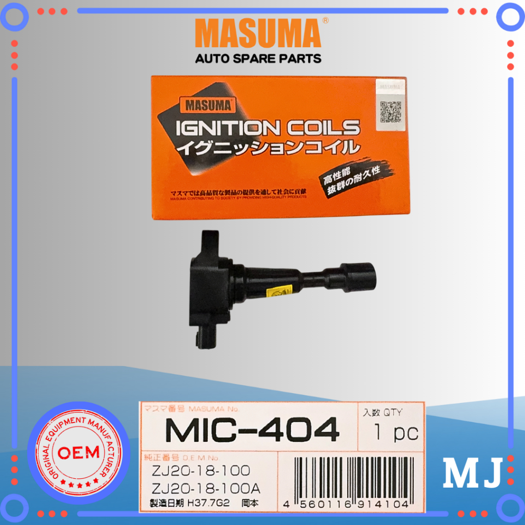 Ignition Coil Koil MAZDA 2 NON SKYAKTIV FIESTA ZJ20-18-100A ORIGINAL MASUMA JAPAN
