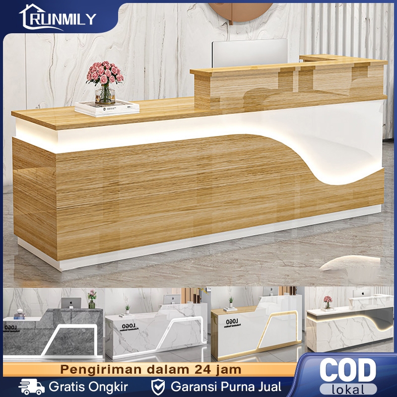 {140-200cm}Meja Counter Resepsionis Meja Kasir Minimalis Meja Resepsionis Counter Meja Front Desk Me