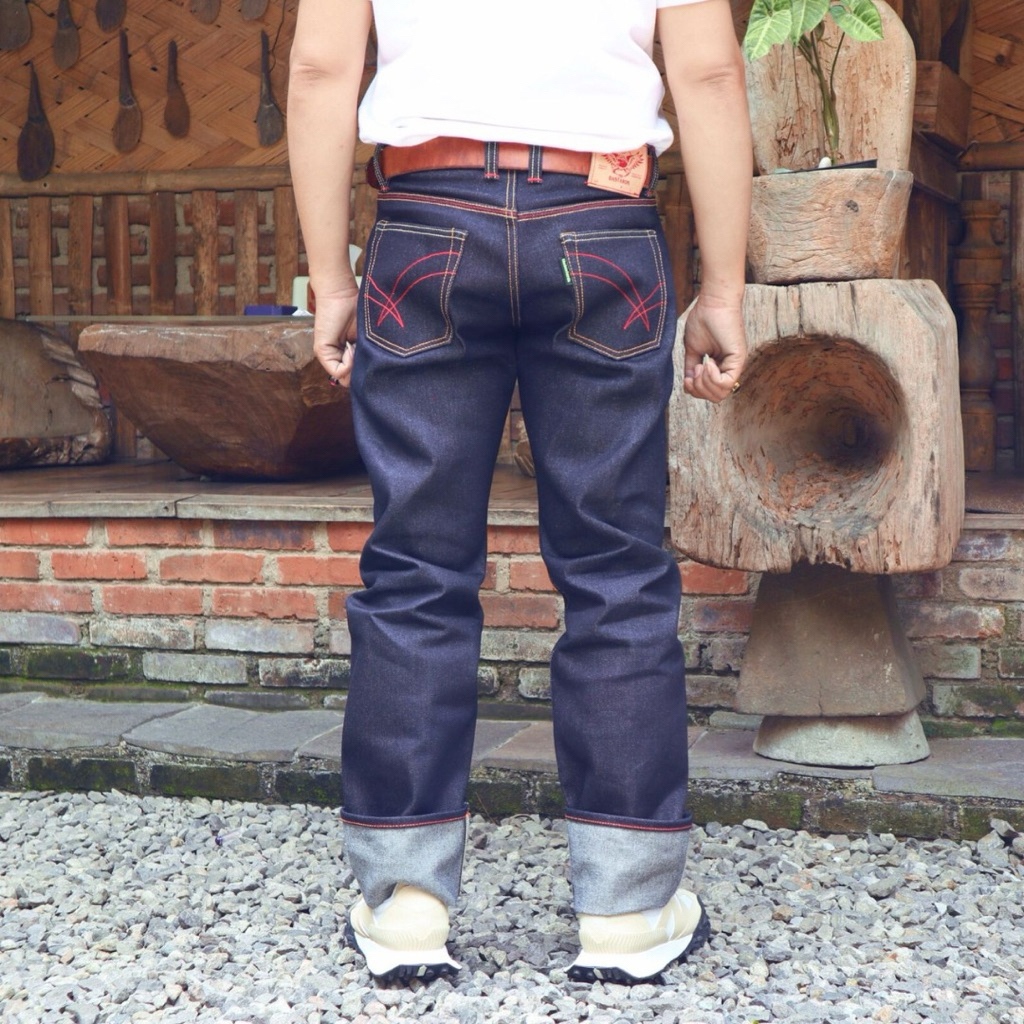 Thebastards Denim Selvedge Red Master Black Indigo 19oz Sanforized Celana Jeans Pria (defect&non def