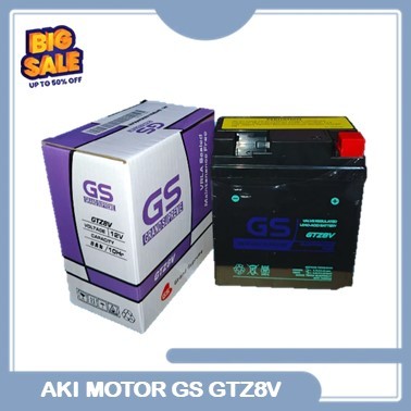 GTZ8V Aki Kering GS GRAND SUPREME Accu MOTOR 12V-8Ah MBTX7U / MTX7L / DGTZ8V / YTX7L-BS / YTZ8V