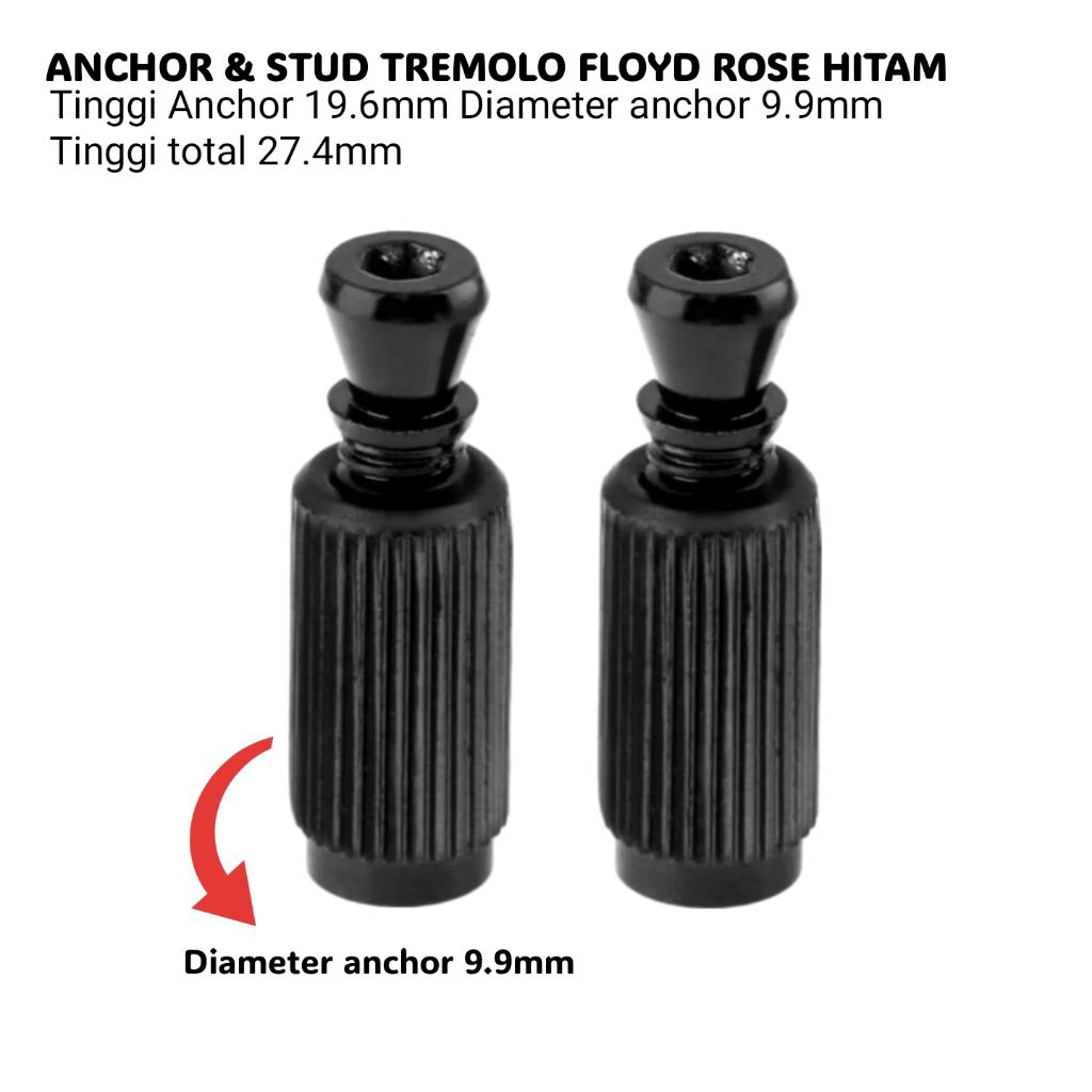 Anchor Pivot Stud Tremolo Gitar Updown Hitam