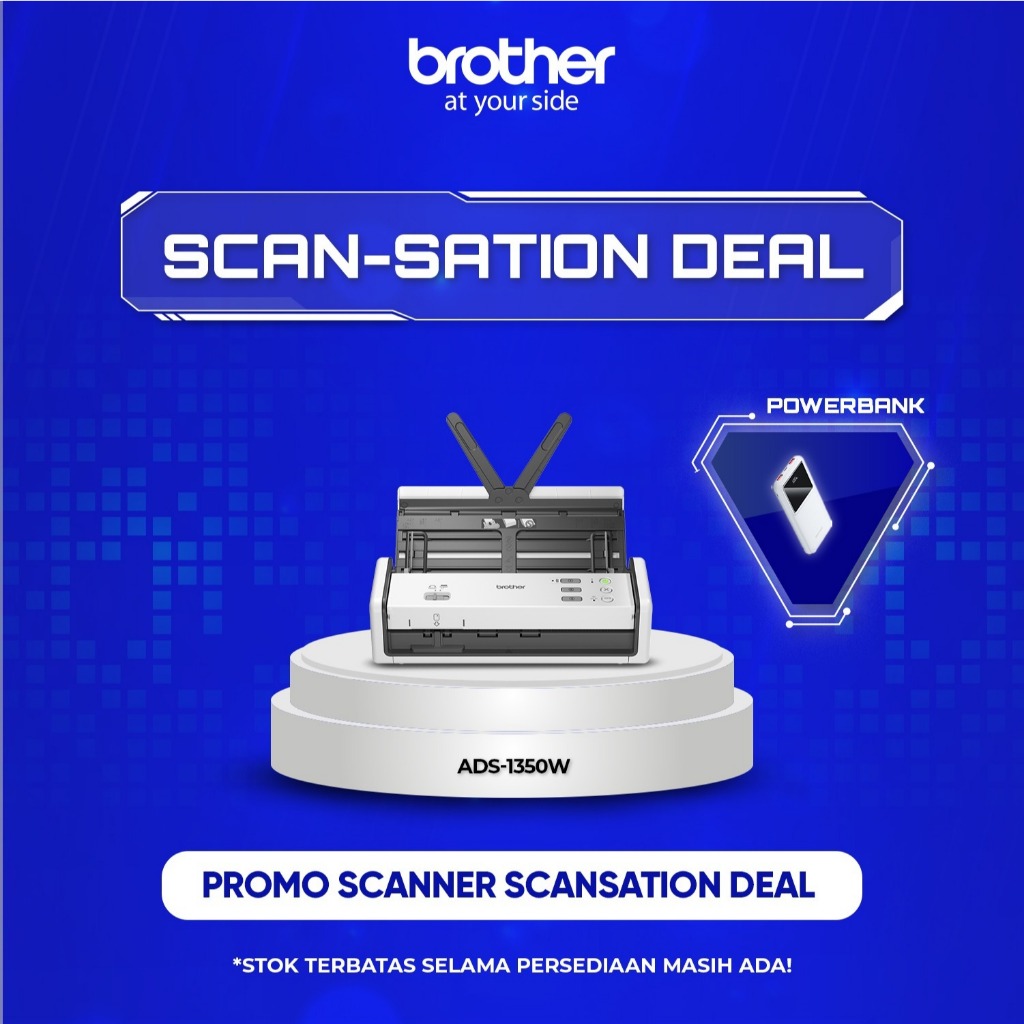 BROTHER Scanner F4 ADS 1350W Scanner Portable Wifi Wireless Document Scanner Original GARANSI 3 TAHU
