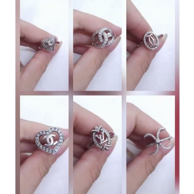 CINCIN WANITA VARIASI.PERAK ASLI 925 LAPIS MAS PUTIH(BISA JUAL KEMBALI)