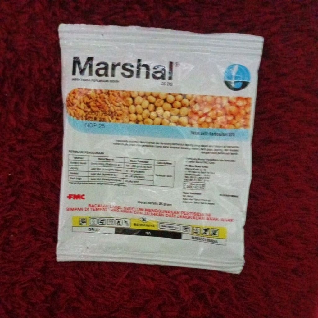 Insektisida Marshal 25DS 25gr - Sistemik, Kontak dan Lambung, Bubuk Merah Muda