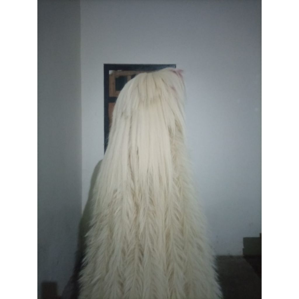 1 set rambut rangda atas bawah sintetis isi 100 helai