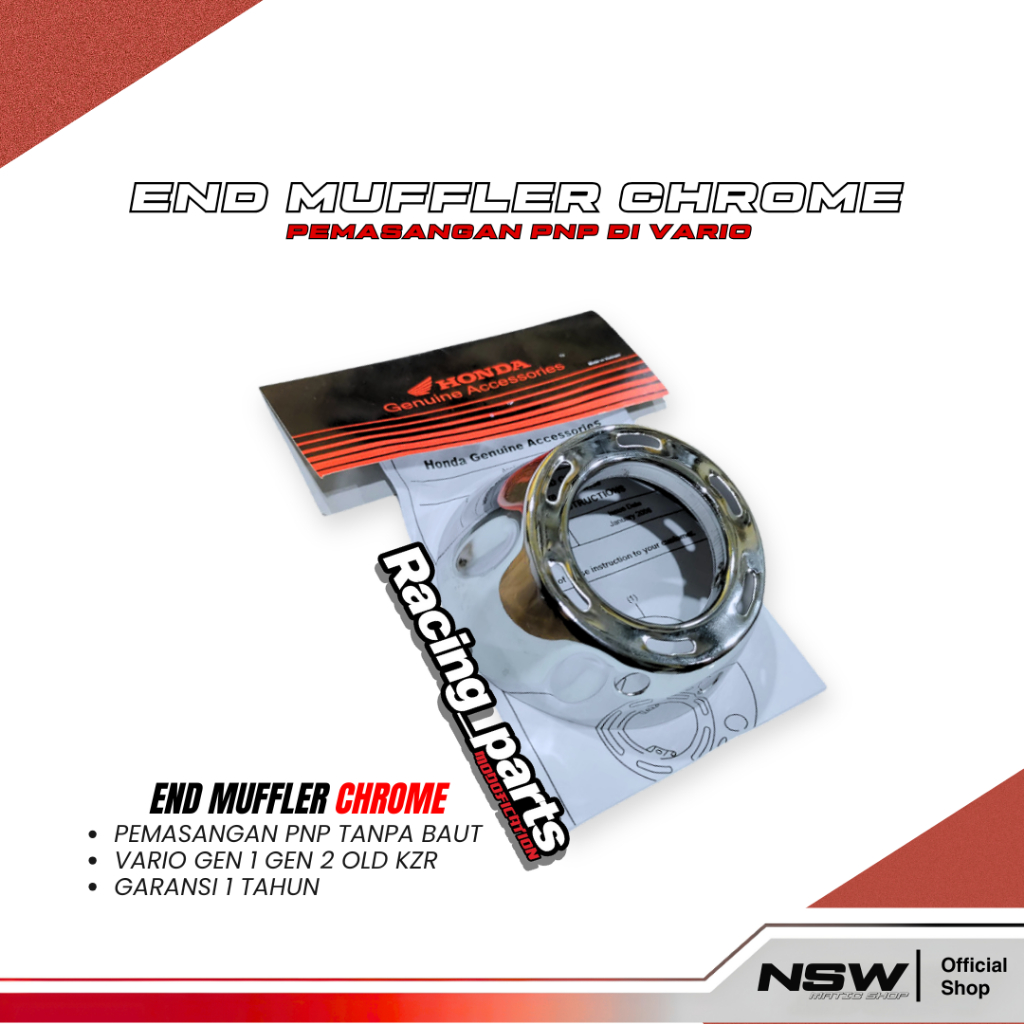 END MUFFLER  CROM MONCONG KNALPOT END MUFFLER VARIO 125 150 Muffler Knalpot Racing CORONG KNALPOT