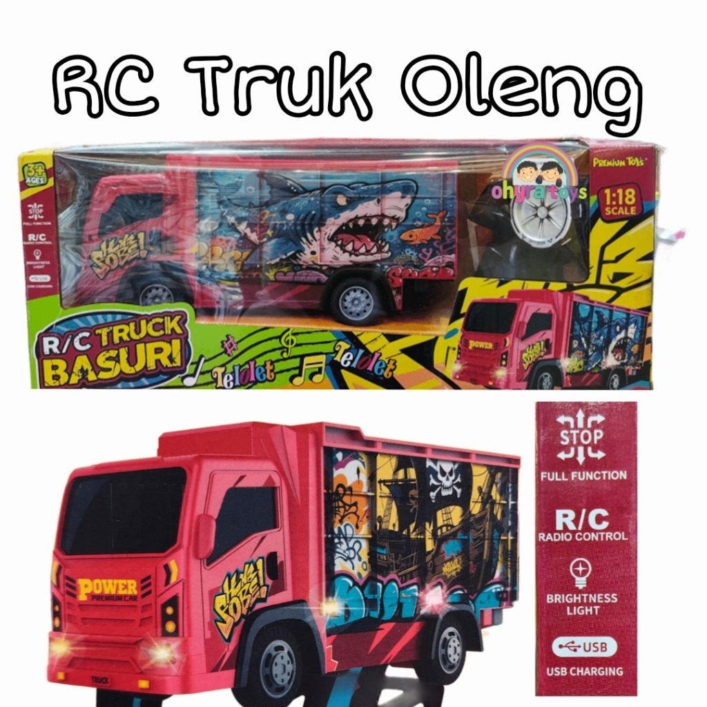 Mainan Anak Mobil Remote Control Truk Oleng Suara Lampu