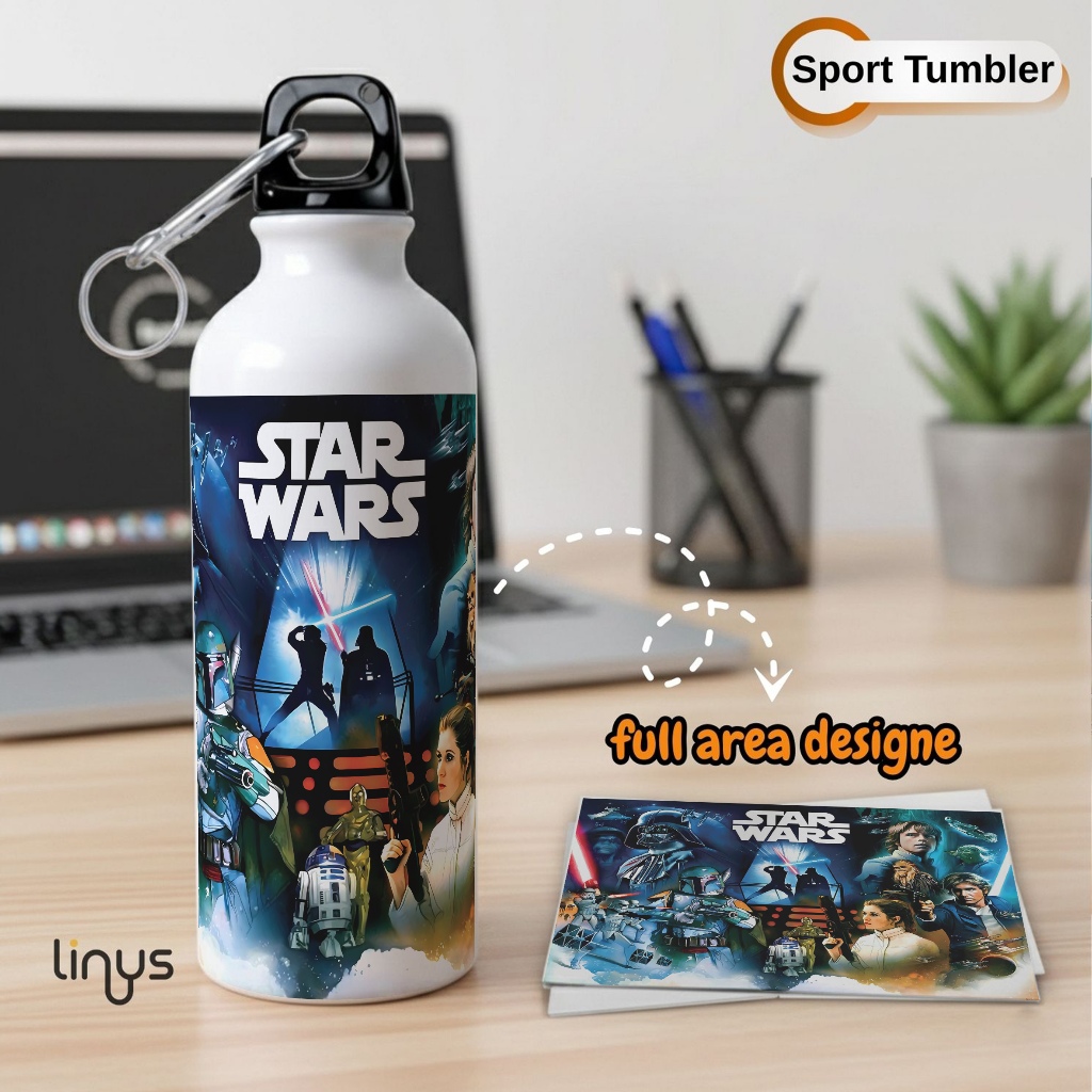 Botol Sport Star Wars Galaxy Heroes Poster karakter Star Wars Linus