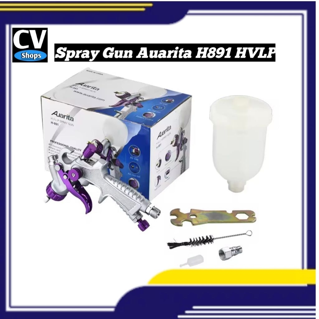 Spray Gun Auarita H891 HVLP 0.8/1.0/1.2mm Cup 250ml Berkualitas