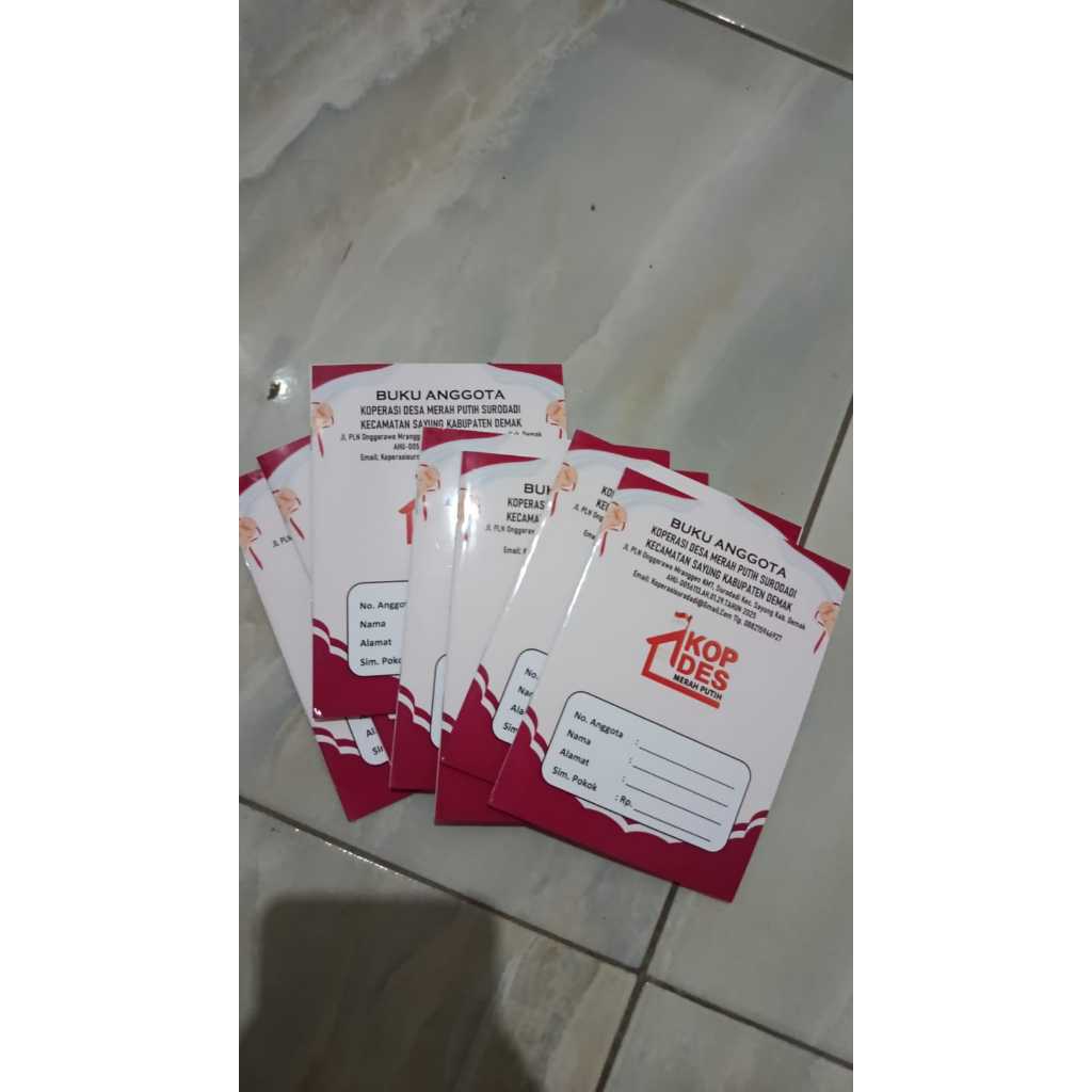 buku anggota / tabungan koperasi desa merah putih KDMP KKMP