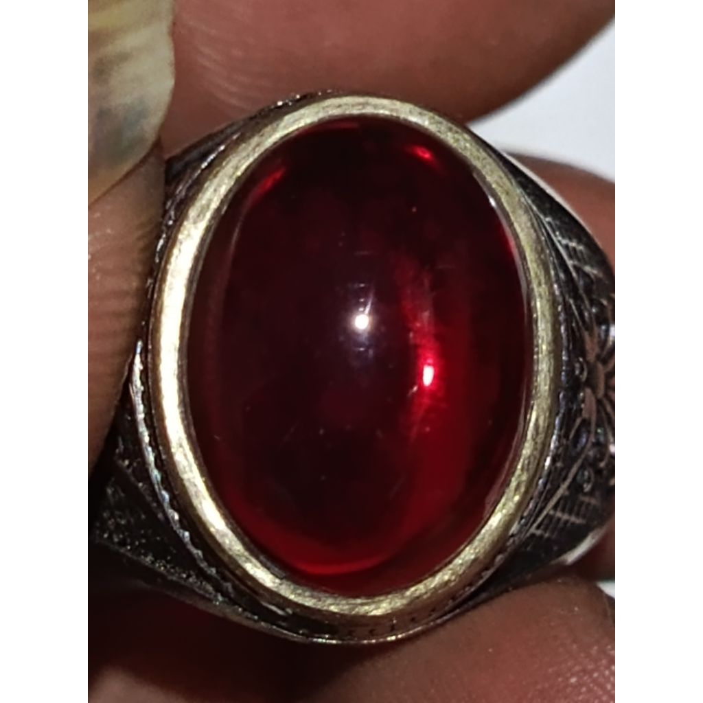 batu Mirah siam delima super mewah ikat alpaka krum no 9