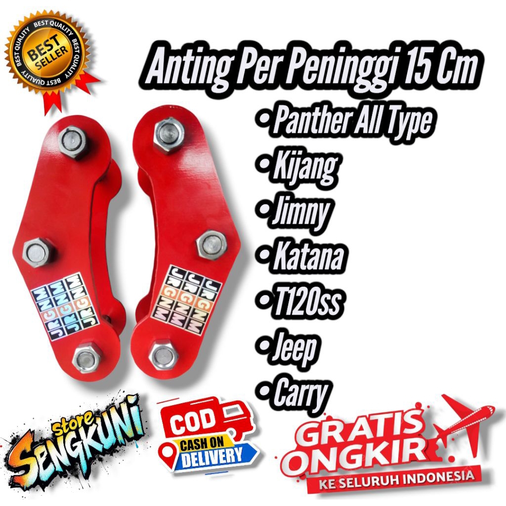 Anting Peninggi Per Daun 15 Cm Universal Mobil Panther,Kijang,Jimny,Katana,Jeep,T120ss,Carry,Espass