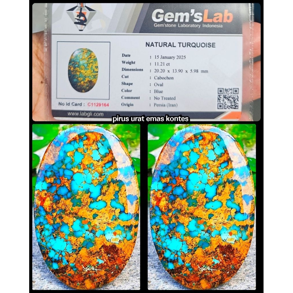 batu pirus blue persian iran asli urat emas sangat langka