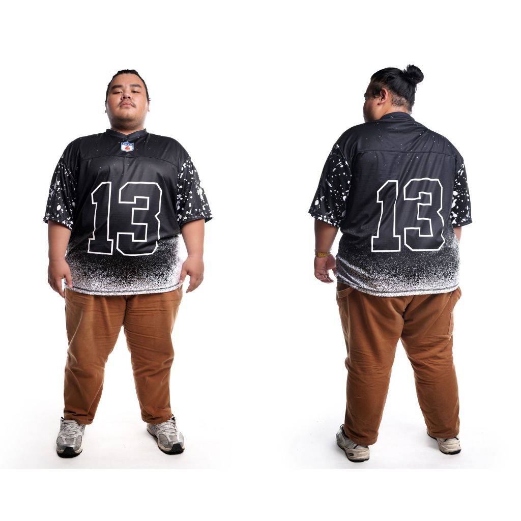 Jersey Streetwear American Football Hitam Big Size Number 13 Jersey Olah Raga NFL Ukuran Besar Jumbo