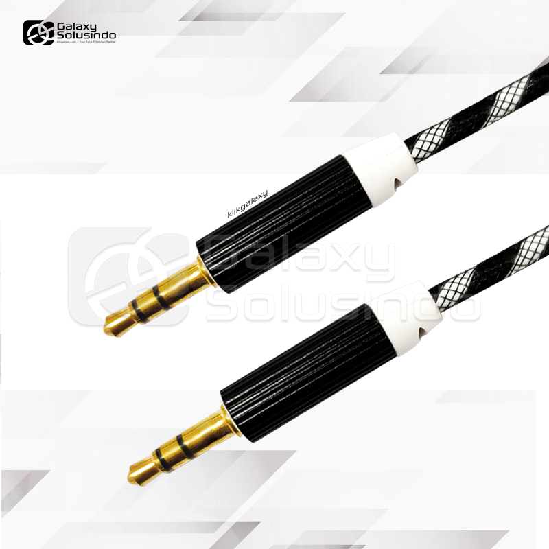 Jack Audio Aux 3.5mm 2 Strip Gold Plate Cable - 1m - HG