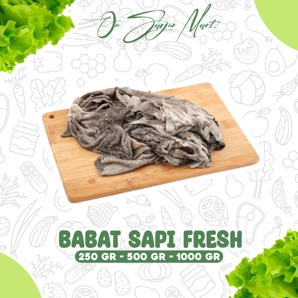 Babat sapi fresh  - black tripe | halal siap masak| Om Sayur Mart