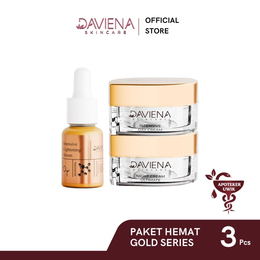 DAVIENA SKINCARE - Gold Series Isi 3pcs Serum, Day & Night Cream