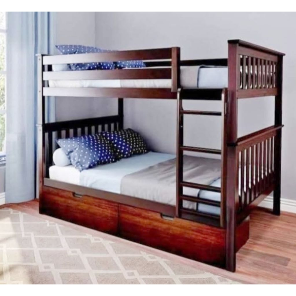 Ranjang tingkat kayu jati - ranjang minimalis