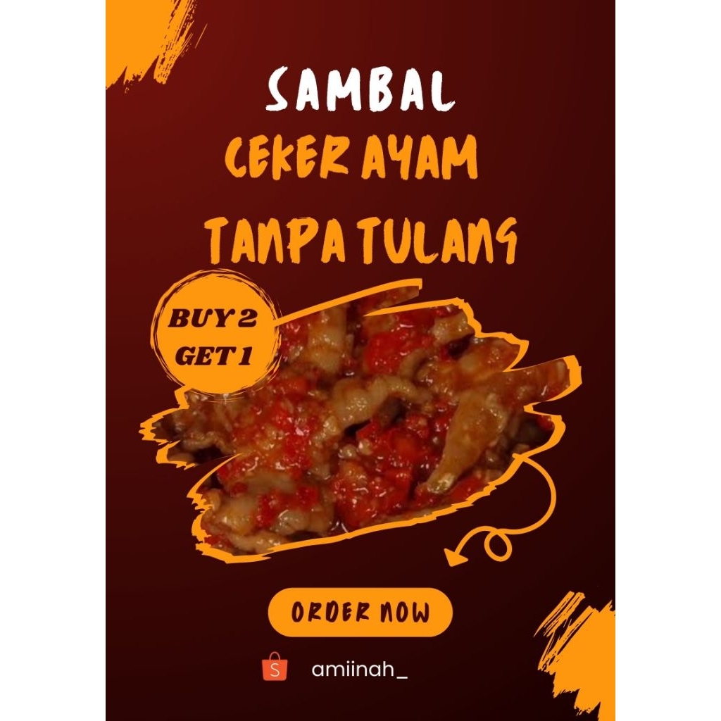 Sambal Ceker Ayam Tanpa Tulang|Sambal Mercon Ceker Tanpa Tulang 200g