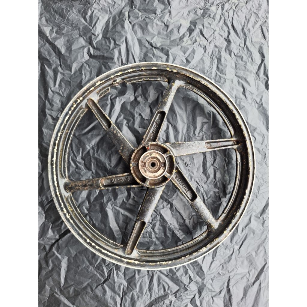 Velg depan Satria 2 Tak Hiu Ori SGP Copotan