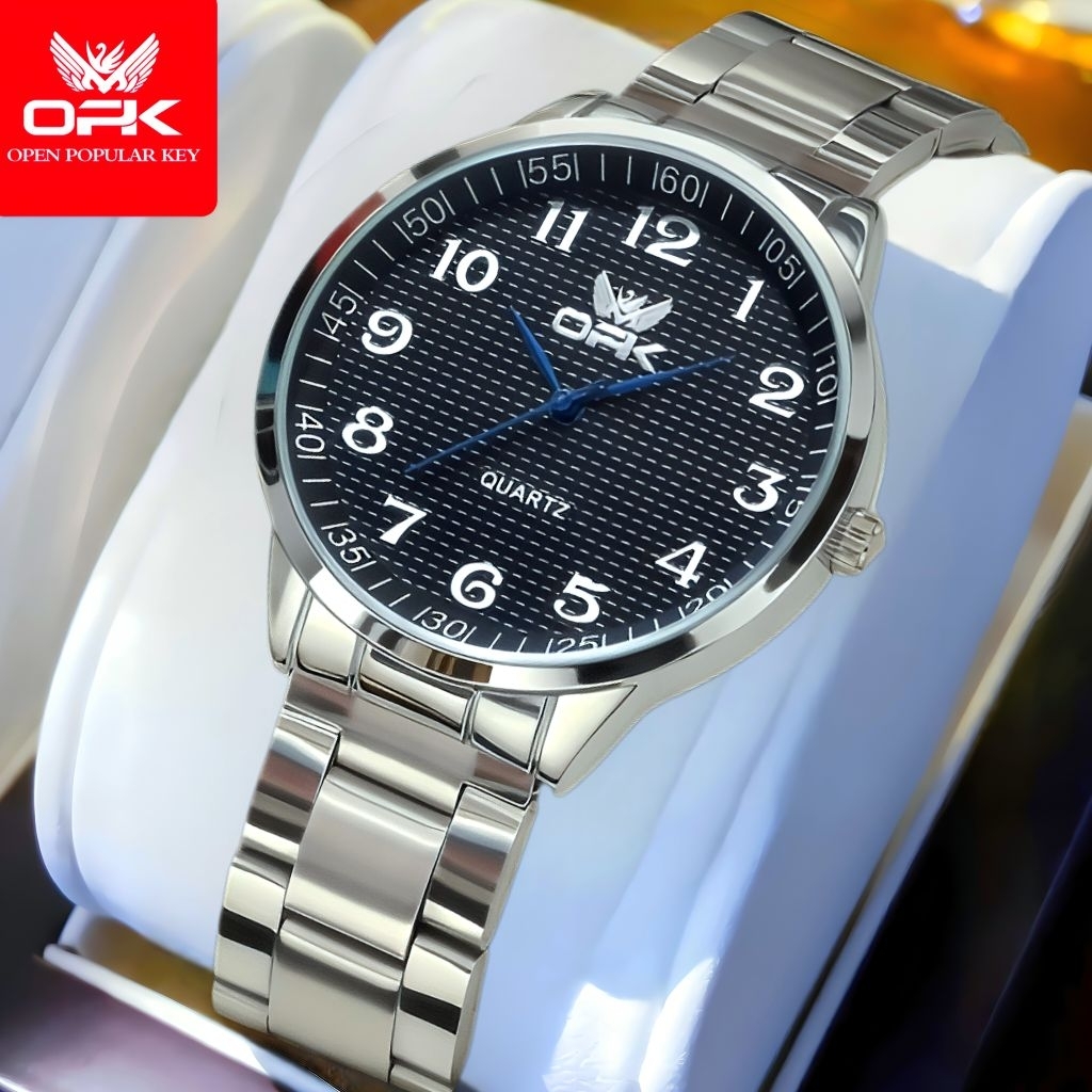 PWRFM OPK JAM TANGAN PRIA ANTI AIR ORIGINAL STAINLESS STEEL BISNIS FASHION TAHAN KUARSA MEN WATCH
