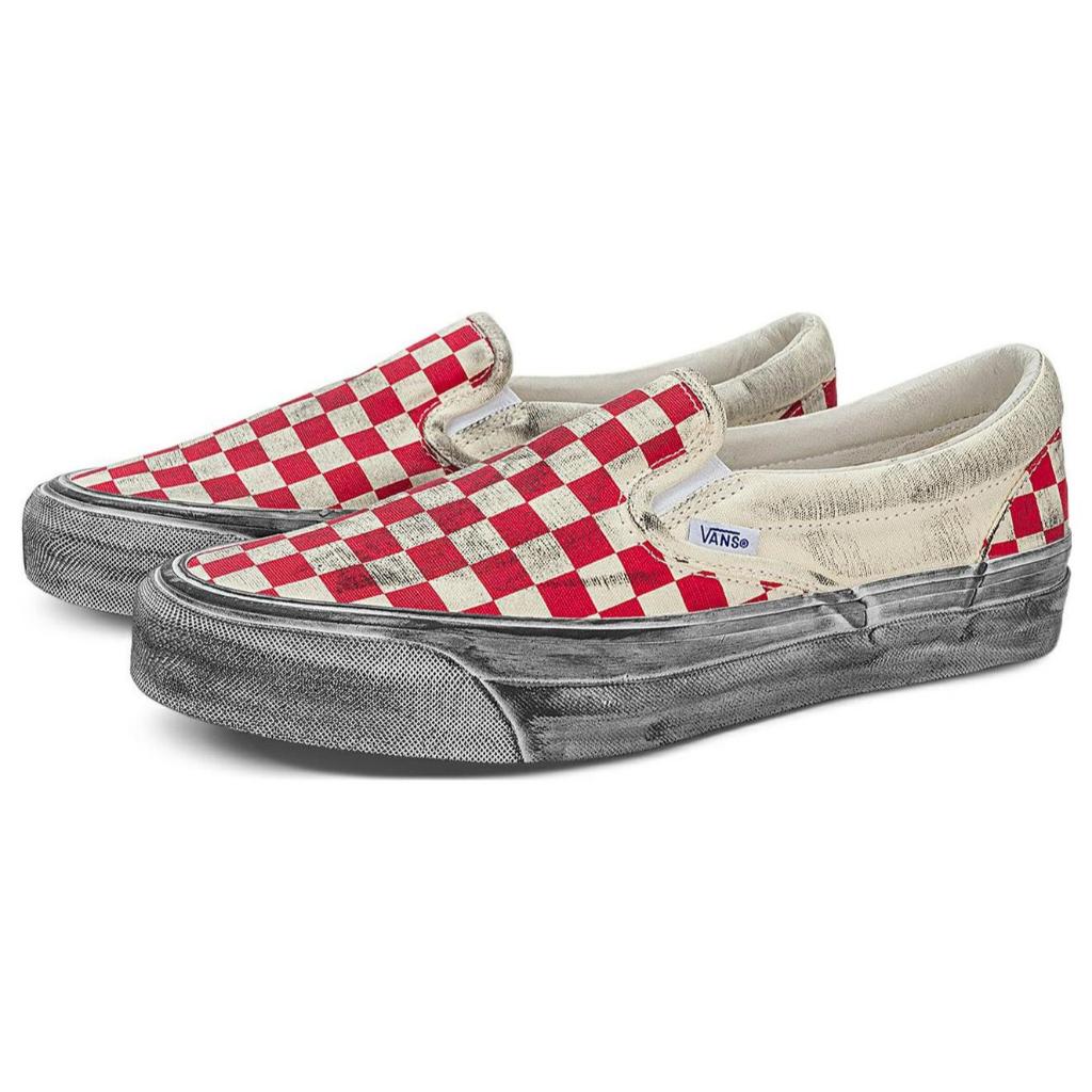 Vans Vault 2020 OG Classic Slip On LX Stressed Checkerboard Red (ORIGINAL BNIB RESMI PT NAVYA)