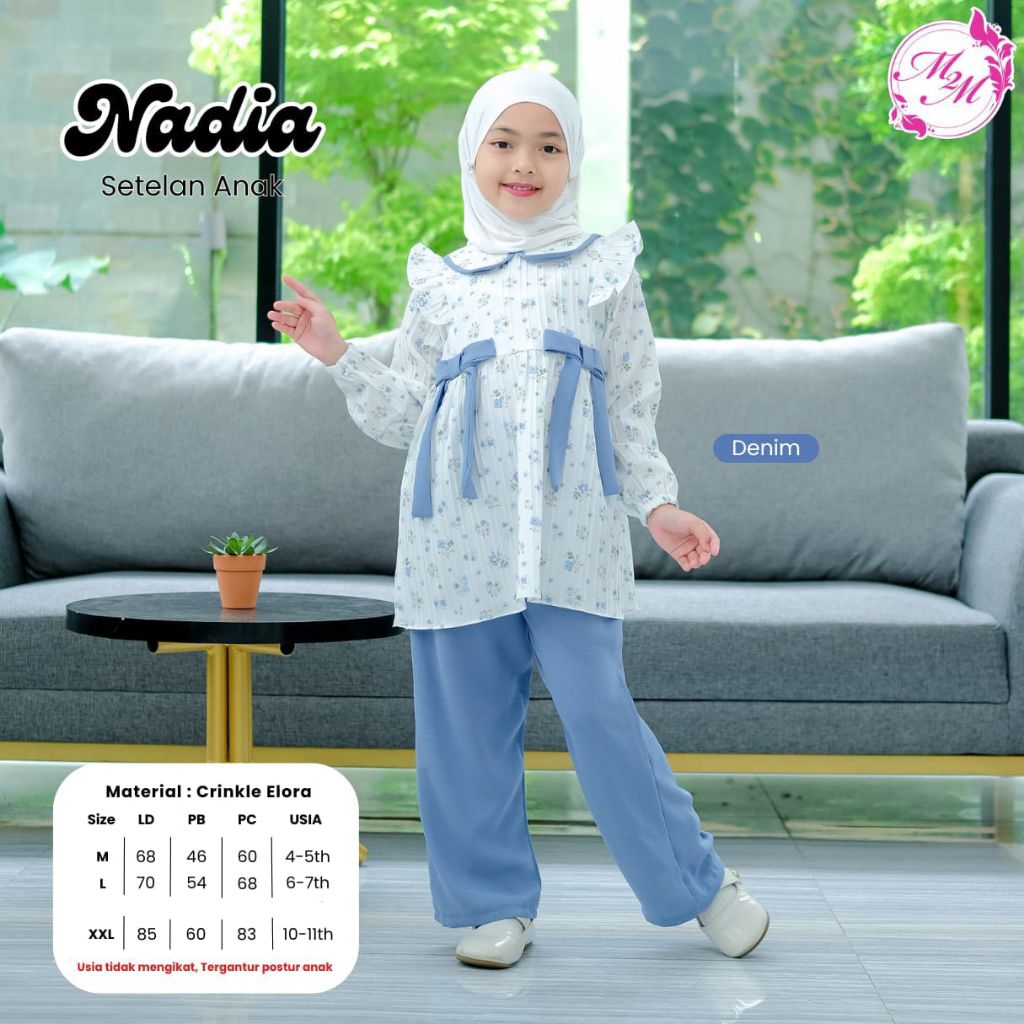 NSK - Nadia Setelan Tunik Anak Balita Remaja 4-11 tahun Mat Shakila Motif Bunga