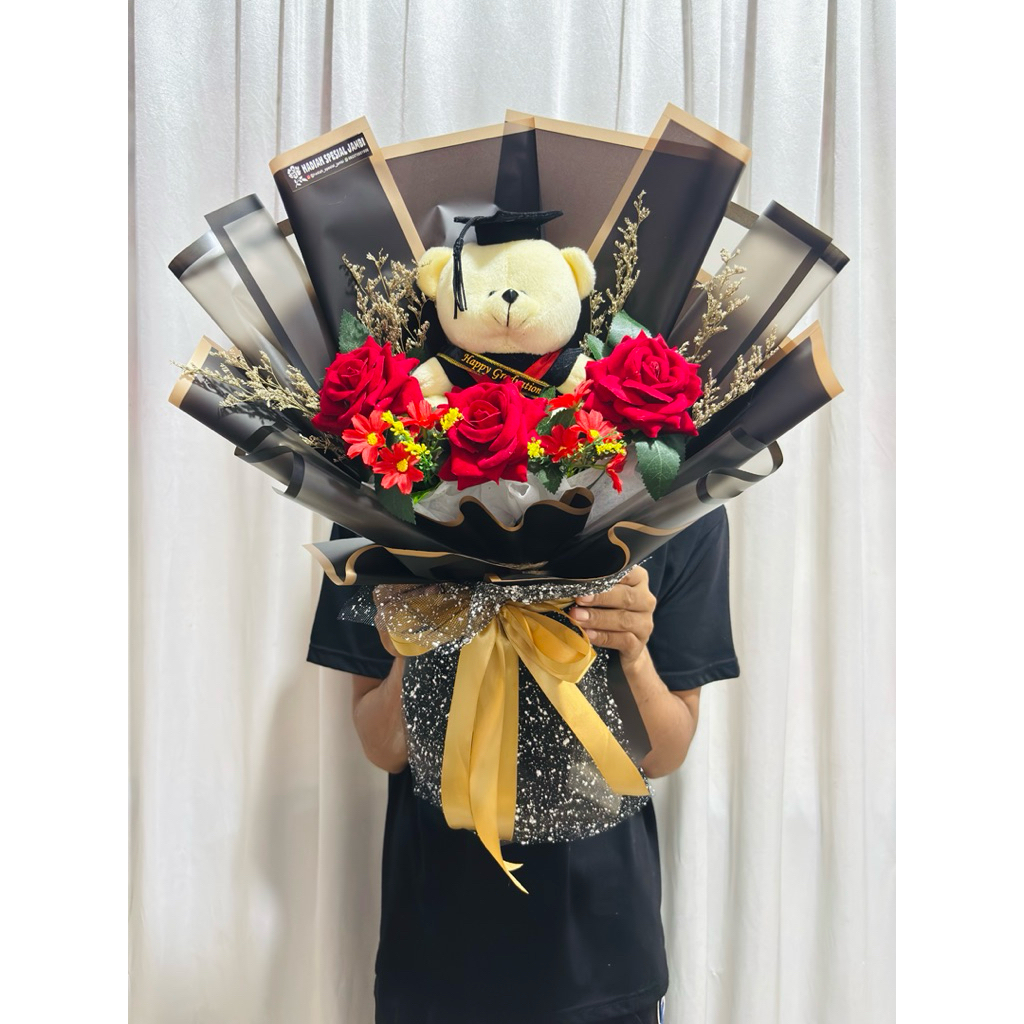 Ready Stok buket bunga jambi, buket boneka