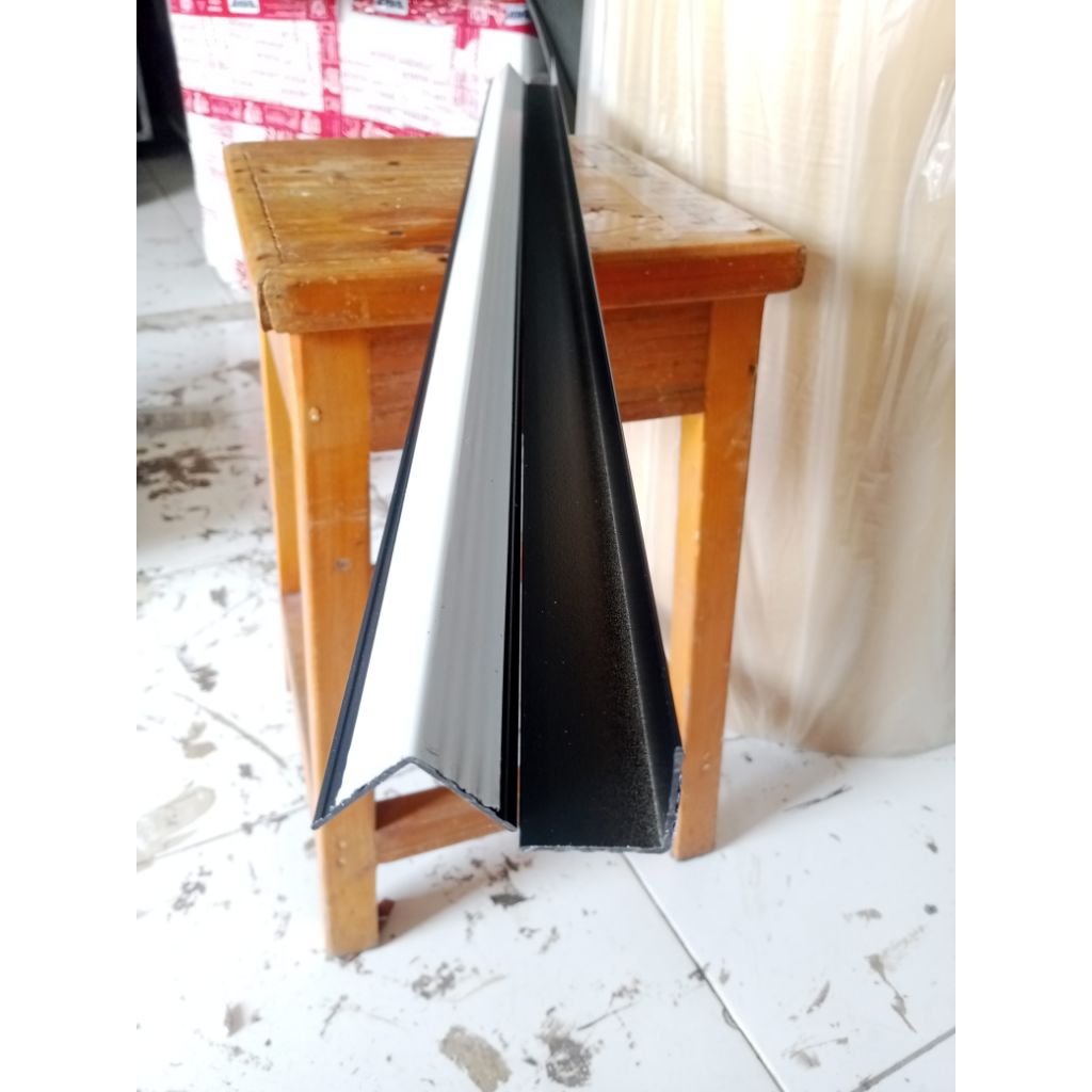 Siku Aluminium Lis L / LIS L HITAM Aluminium Hardcase Panjang 100 cm lebar 3 cm
