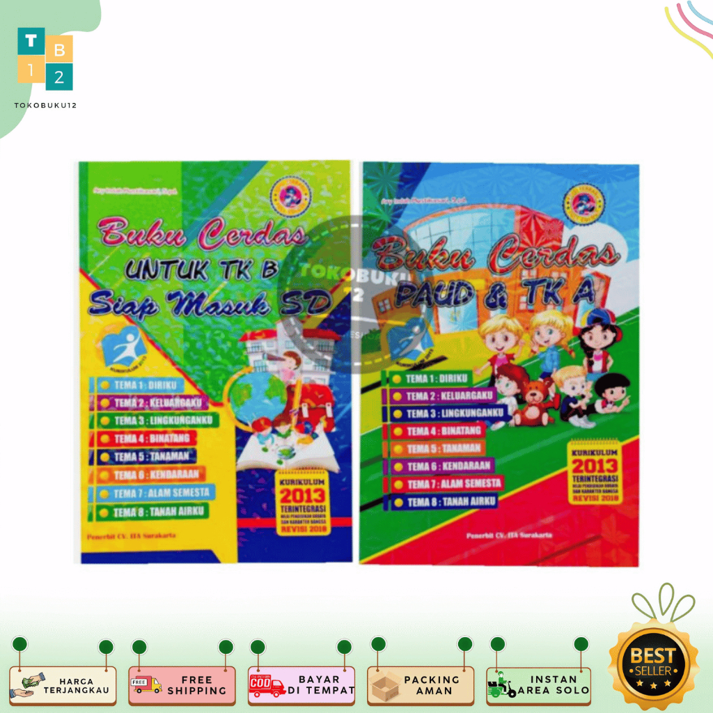 Buku Paket besar CERDAS PAUD & TK A-CERDAS TK B