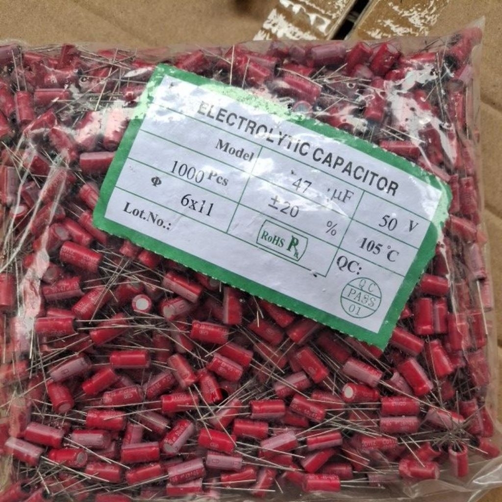 1000 pcs Capasitor elco 47 uf 50v , kapasitor elko 47uf 50v