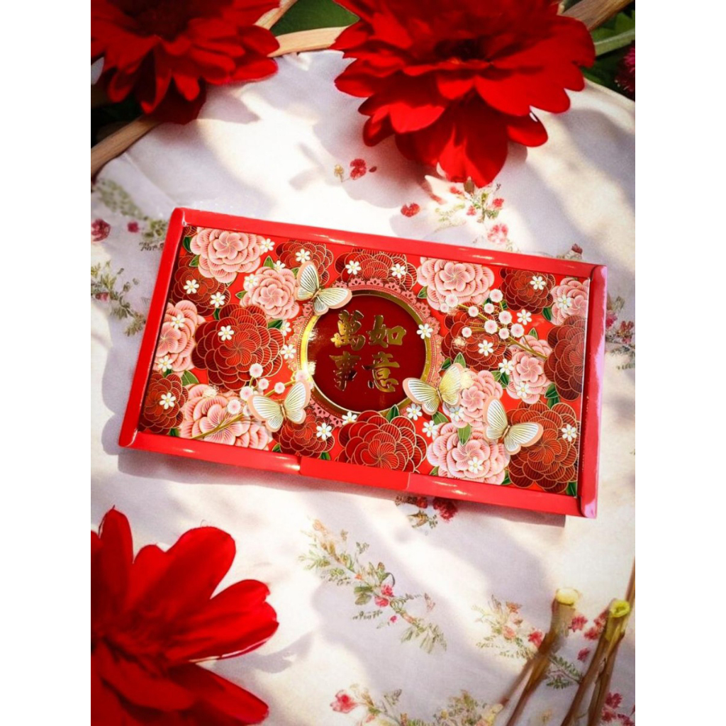 ( 10pcs ) Box imlek isi 3 toples panjang 350gr kotak kue kering imlek cny dus cookies hampers sincia