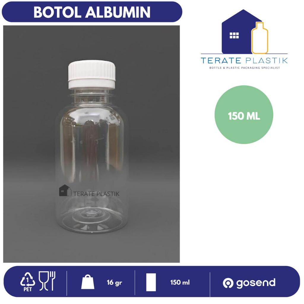 Botol PET Albumin 150 ml | Botol Minuman Foodgrade | Botol Mini Chubby | Terate Plastik Bandung