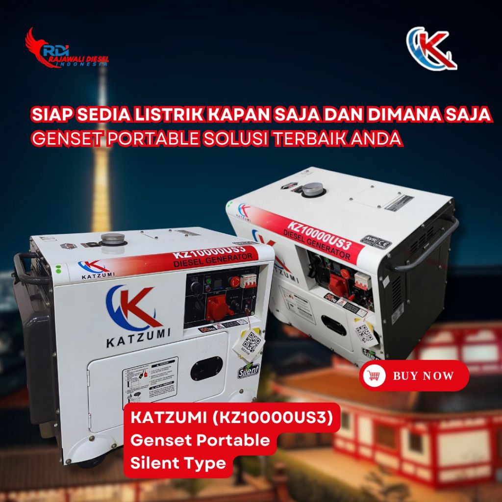 GENSET 7 KVA | 5000 WATT 3 PHASE KATZUMI KZ10000US3 SILENT