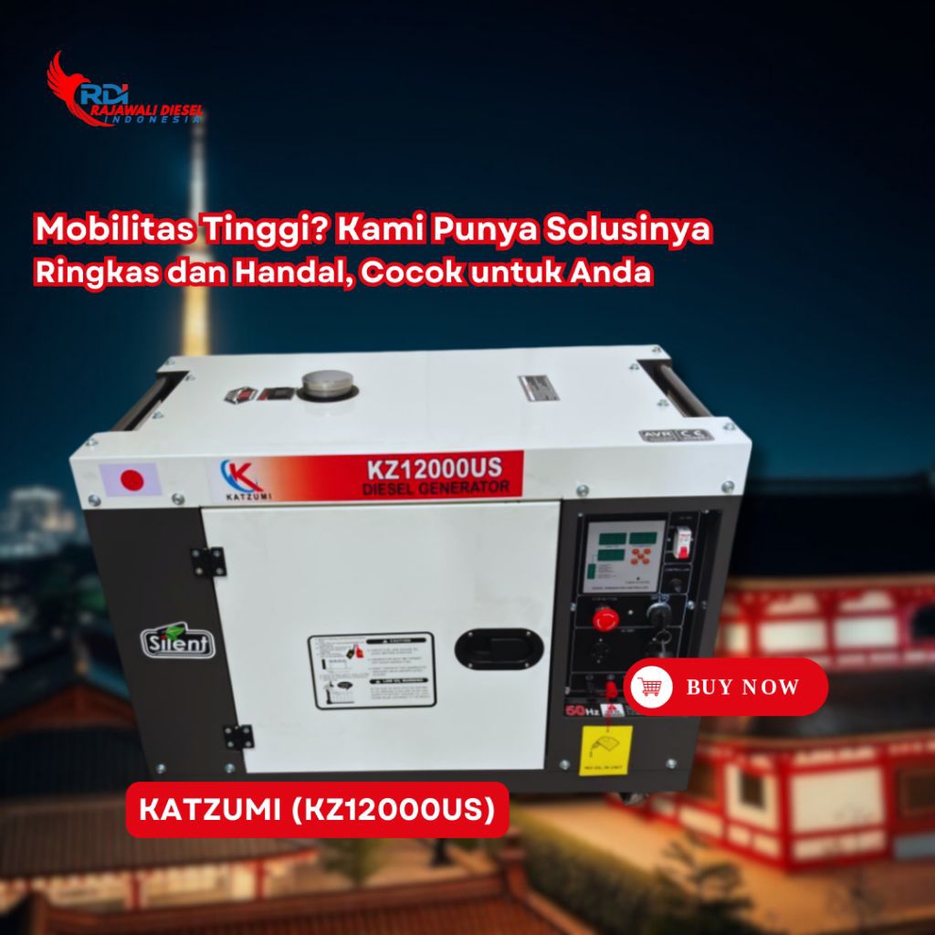 GENSET 10 KVA | 8000 WATT 1 PHASE KATZUMI KZ12000US SILENT