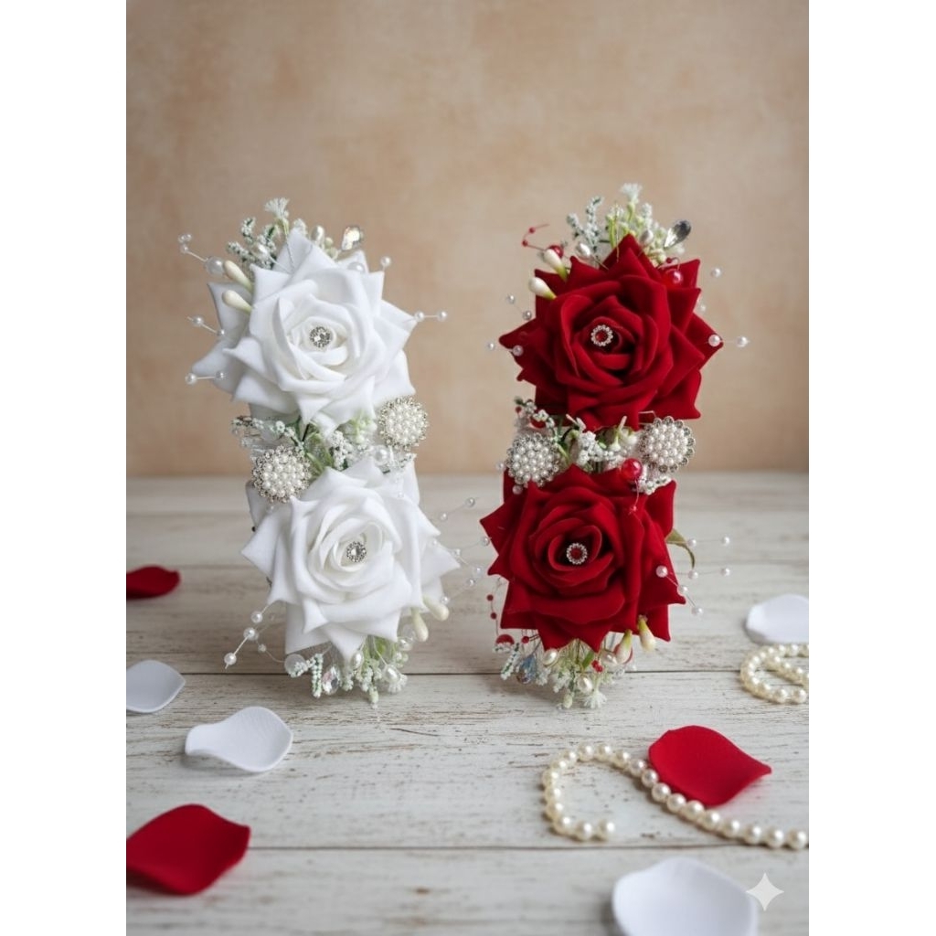 Aksesoris Sanggul Bunga Mawar / Hiasan Sanggul Bunga Mawar premium