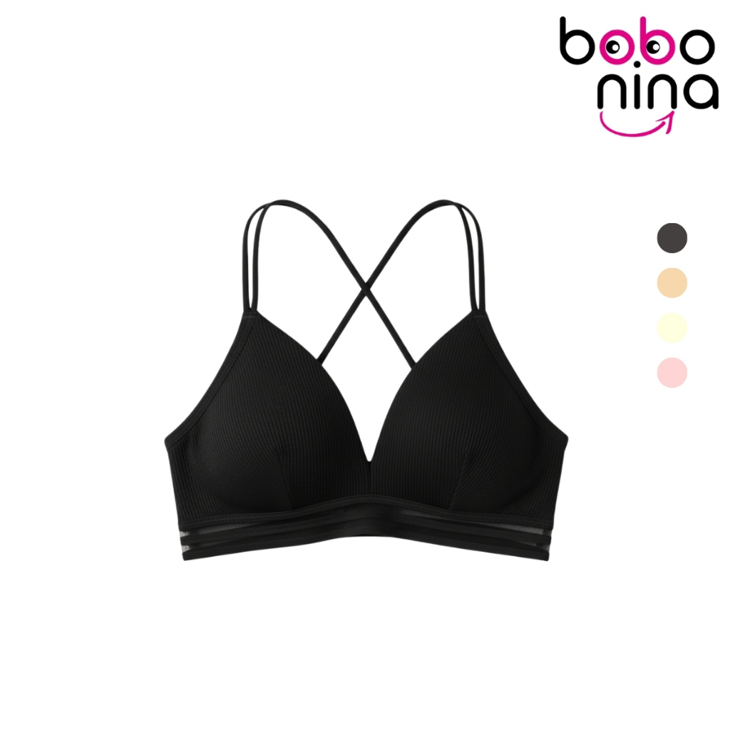 Ninabobo BR081 Bikini Bra Wanita BH Busa Tali Simpul Seamless Super Ringan Tanpa Kawat Tali Silang